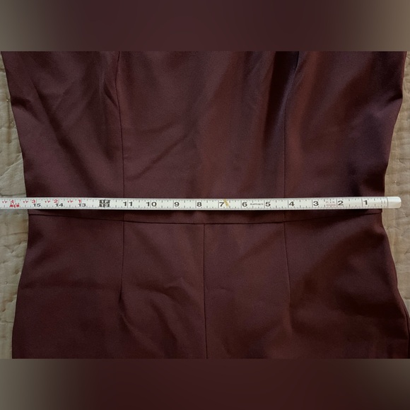 White House Black Market Burgundy Pleated Collar Jumpsuit Sz 8 Holidays Dressy - Picture 9 of 16